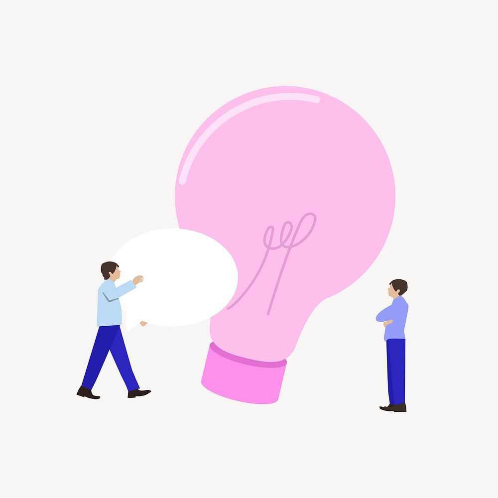 Brainstorming idea icon, teamwork illustration vector