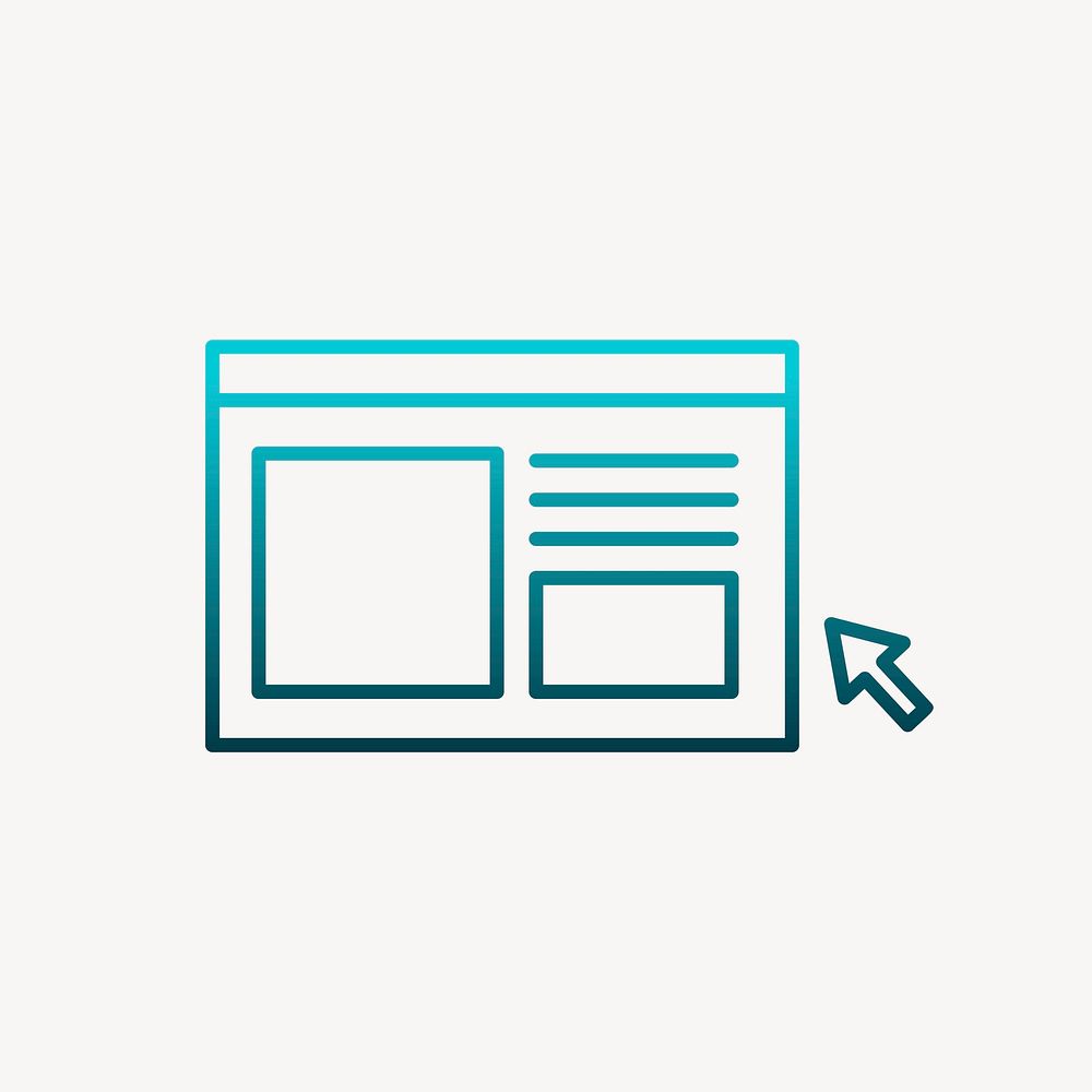 Online article icon, blue gradient vector
