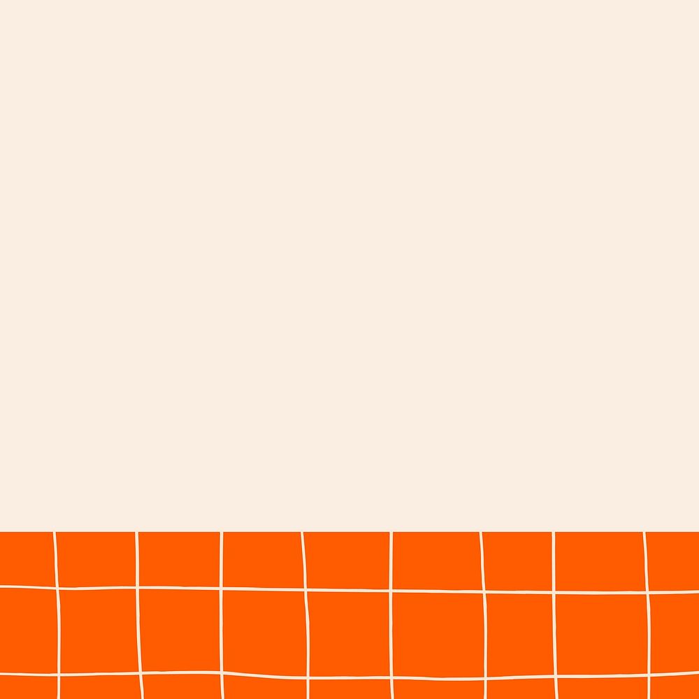 Simple beige background, orange grid border design