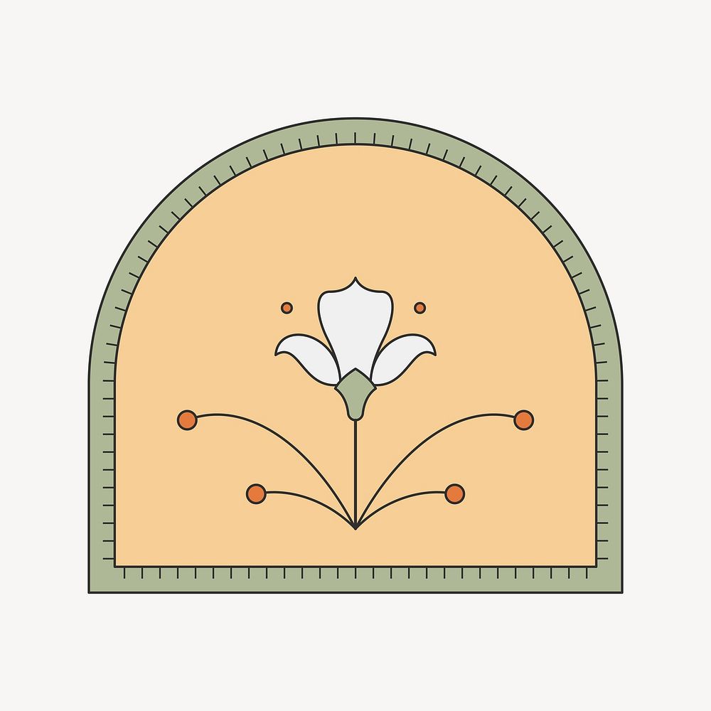 Flower badge logo element vector