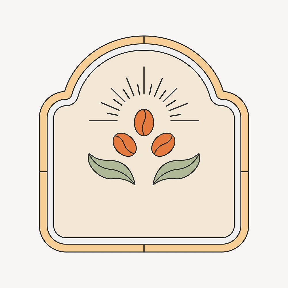 Coffee beans badge logo element vector