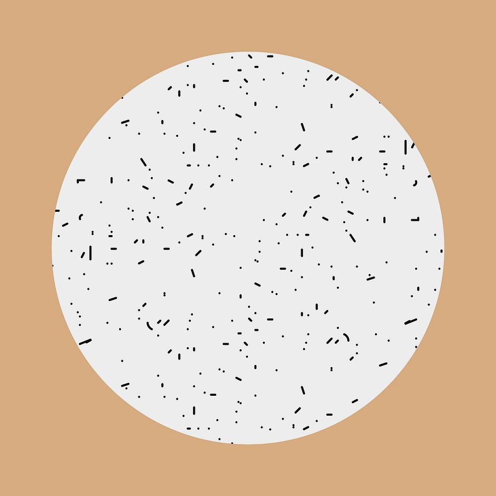 Circle frame shape, black dots collage element vector