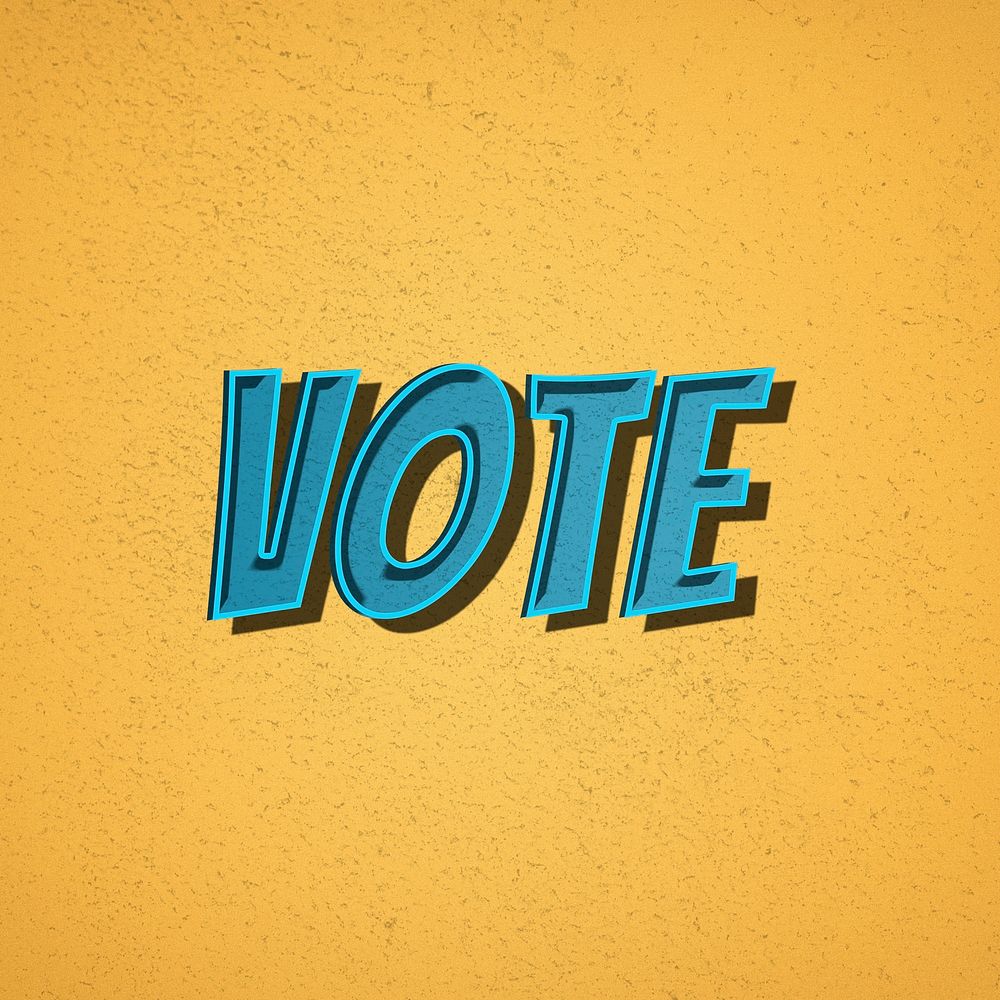 Vote word retro font style illustration 