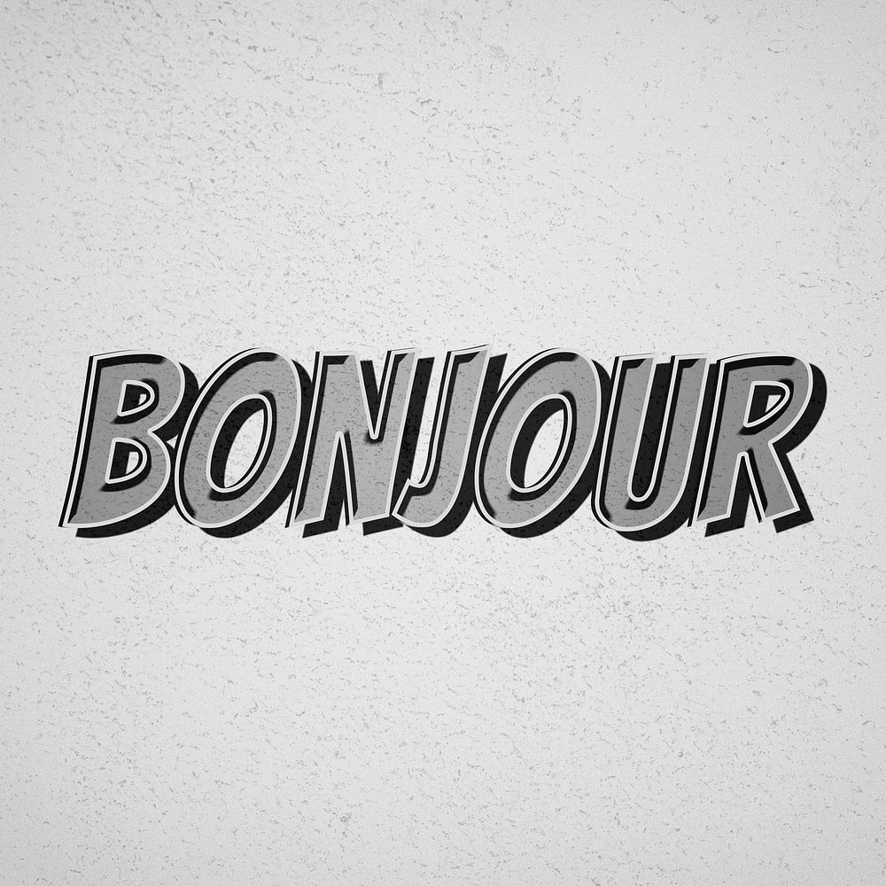 Bonjour word retro style typography