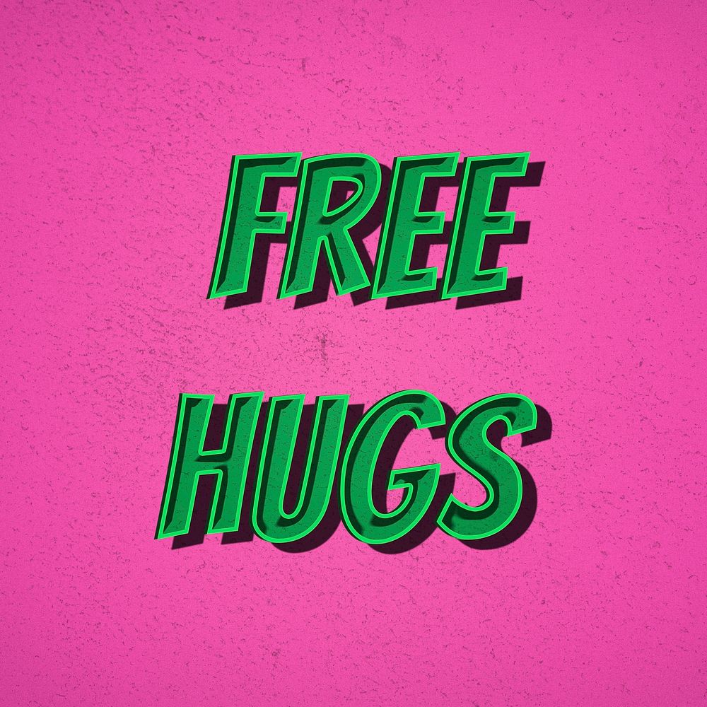 Free hugs retro style typography
