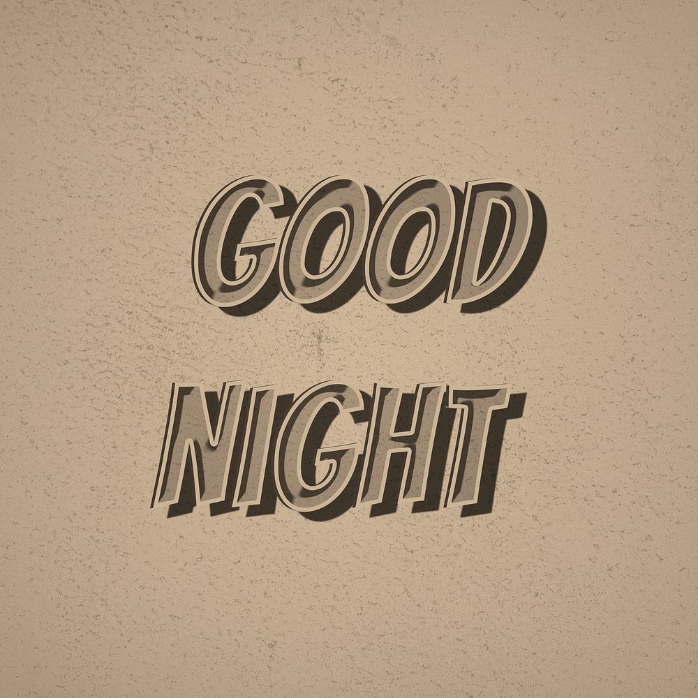 Good night retro message cool typography