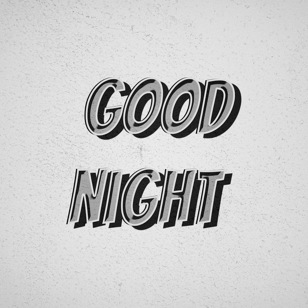 Good night retro message typography