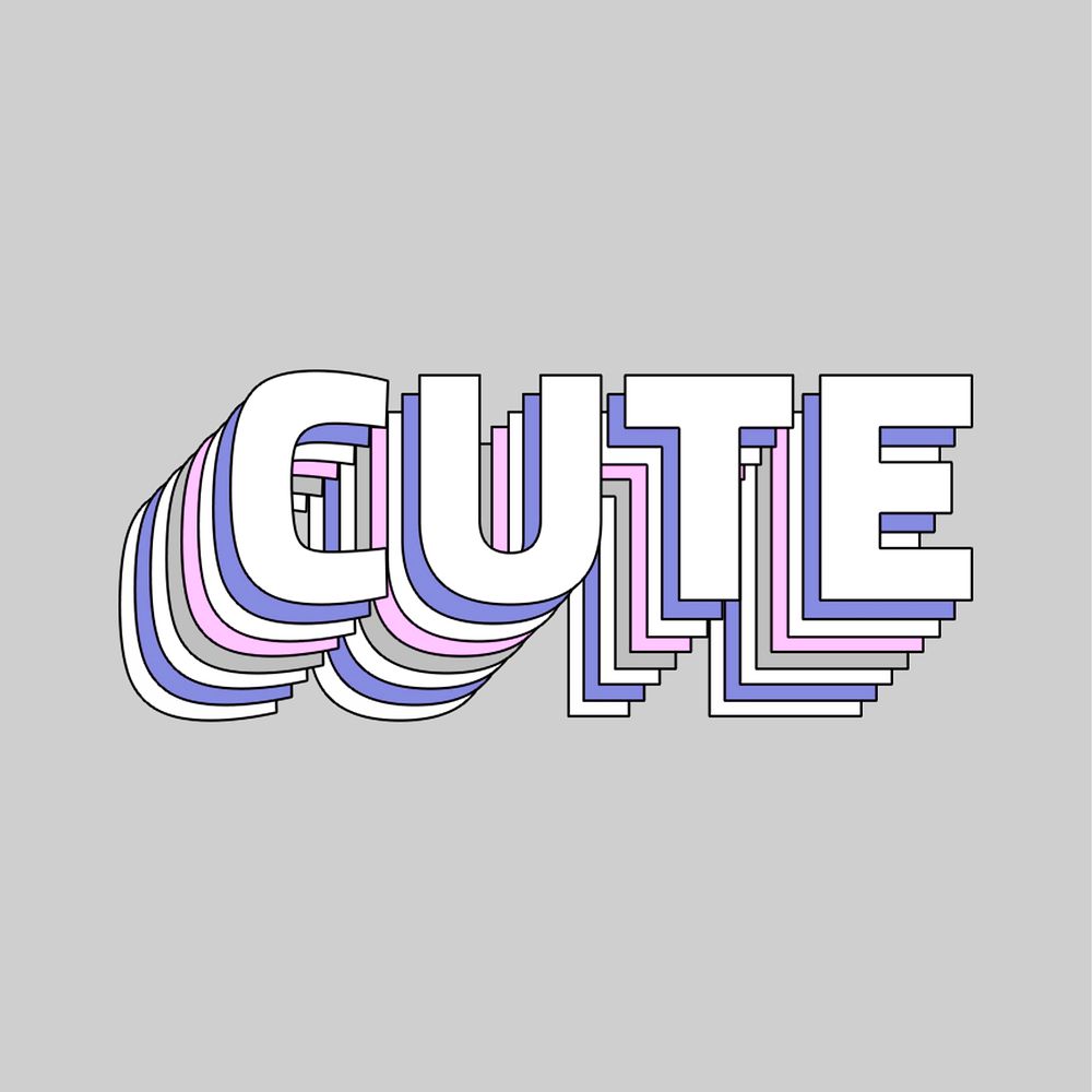 Cute layered typography retro word