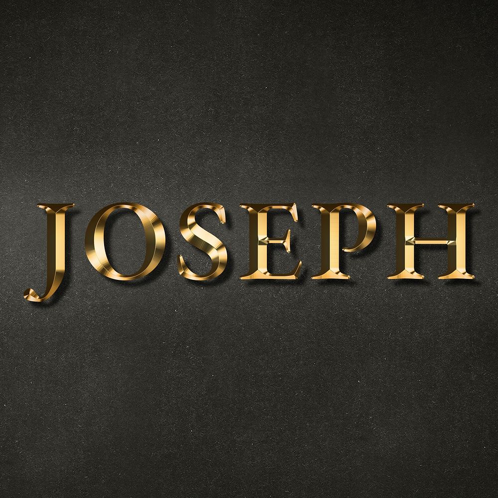 Joseph typography in gold effect design element 