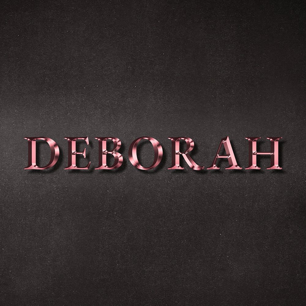Deborah typography in rose gold design element