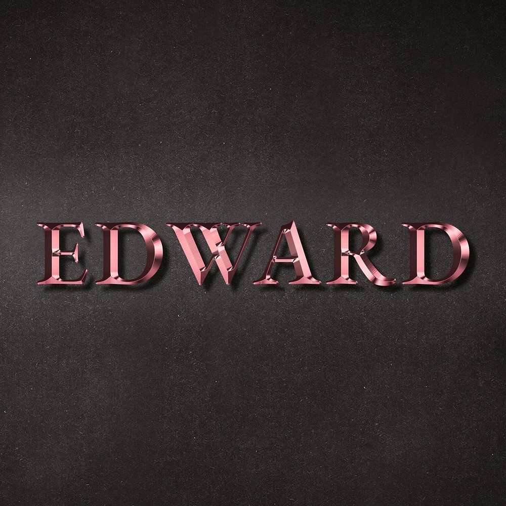 Edward typography in rose gold design element