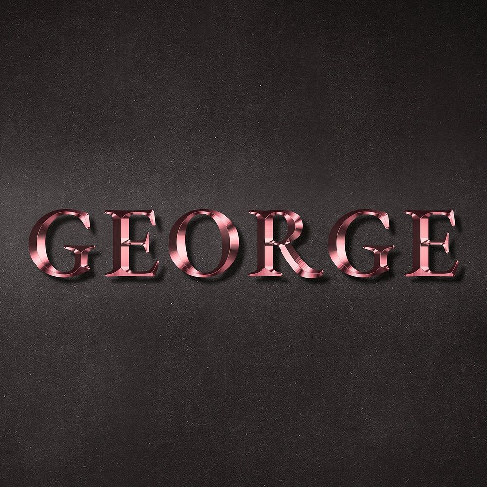 George typography in rose gold design element