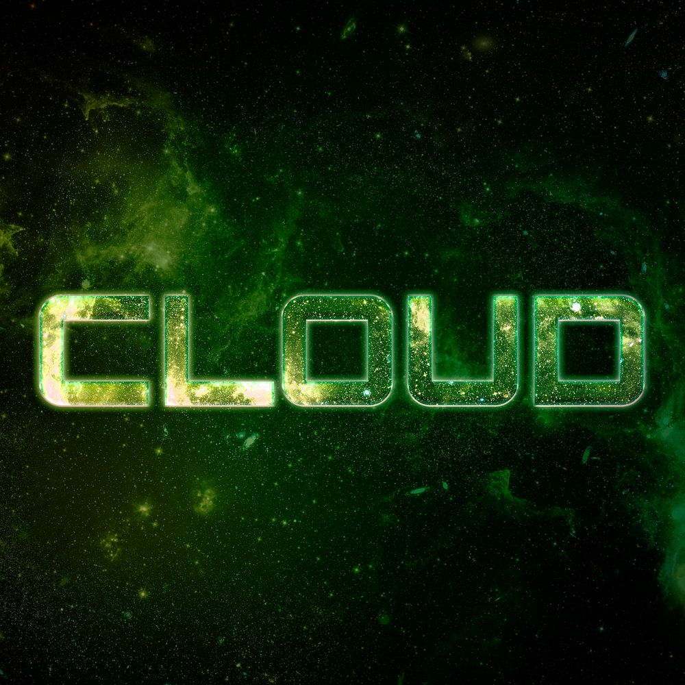 CLOUD text typography galaxy effect word