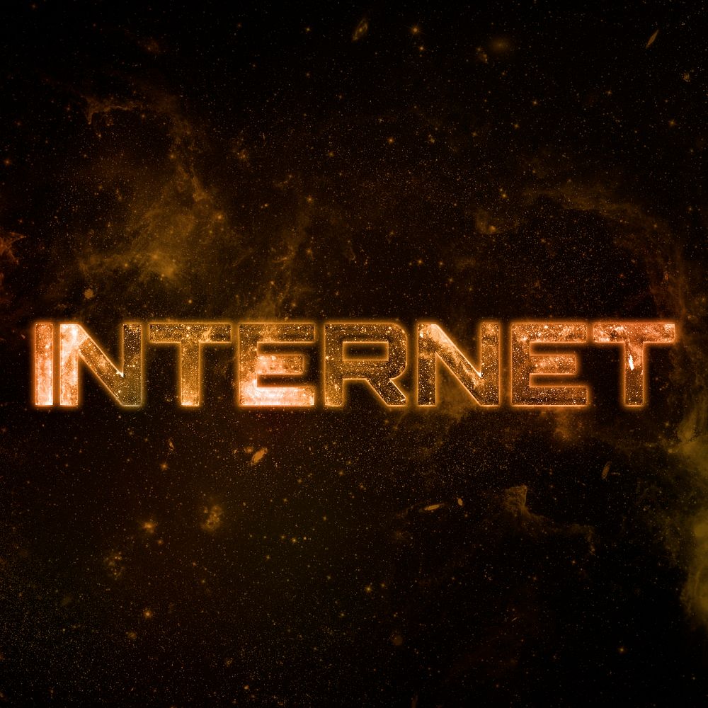 INTERNET text typography brown word on black