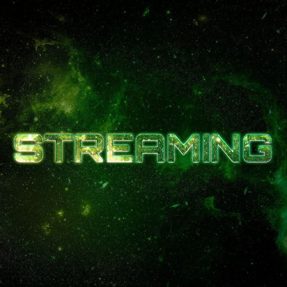 STREAMING text typography galaxy effect word