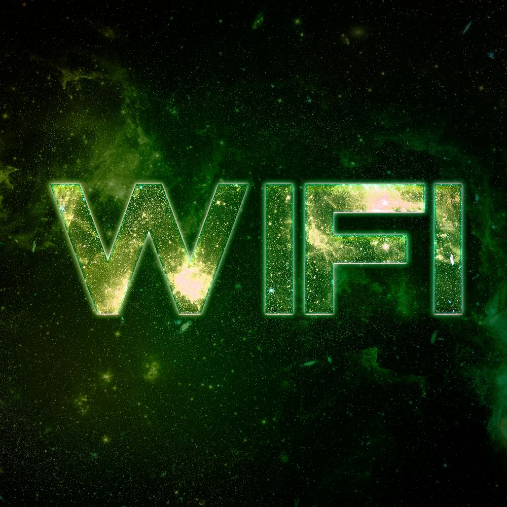 WIFI text typography galaxy effect word