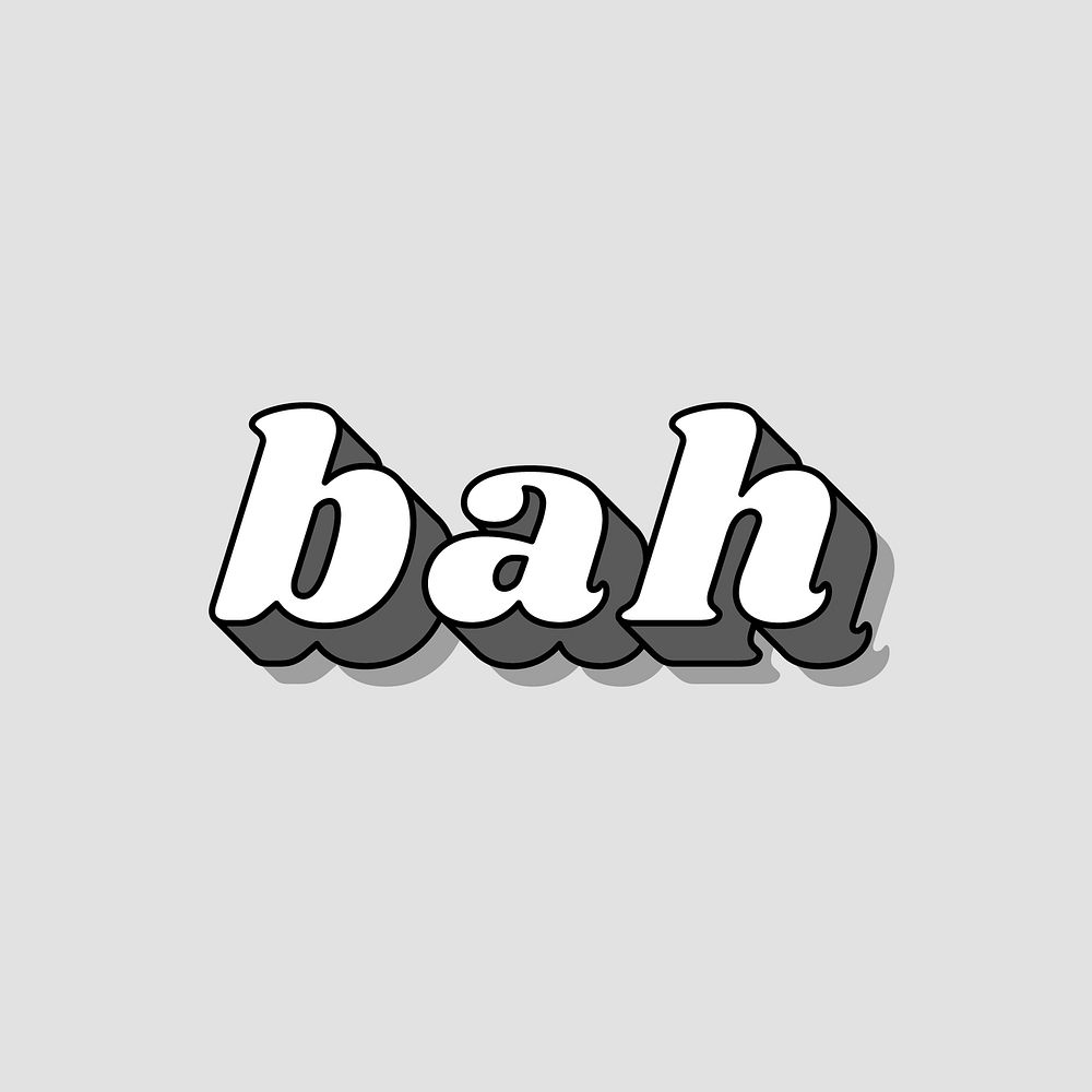 Retro bold font bah lettering shadow typography