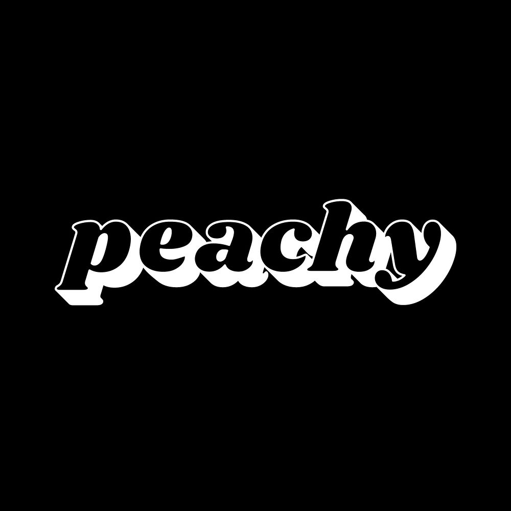 Retro bold font peachy word shadow typography