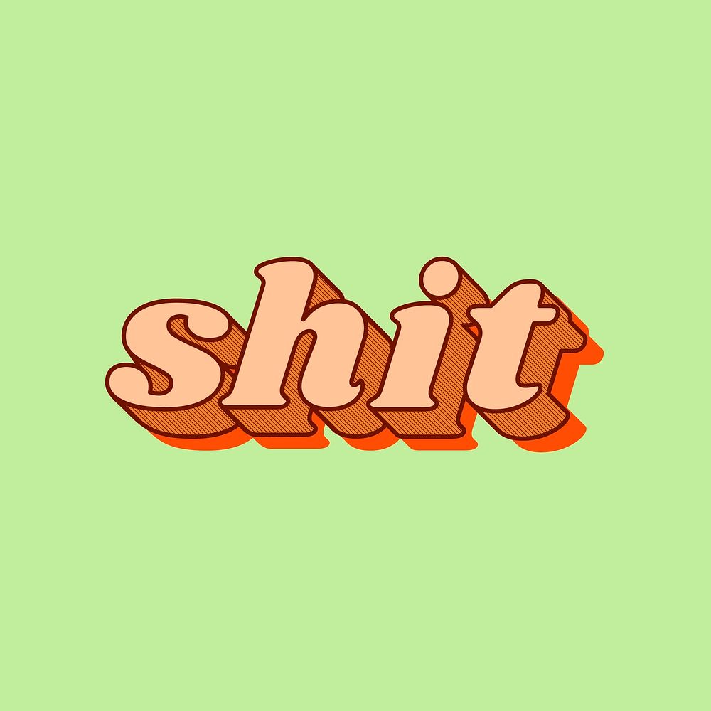 Bold shit 3D retro lettering typography