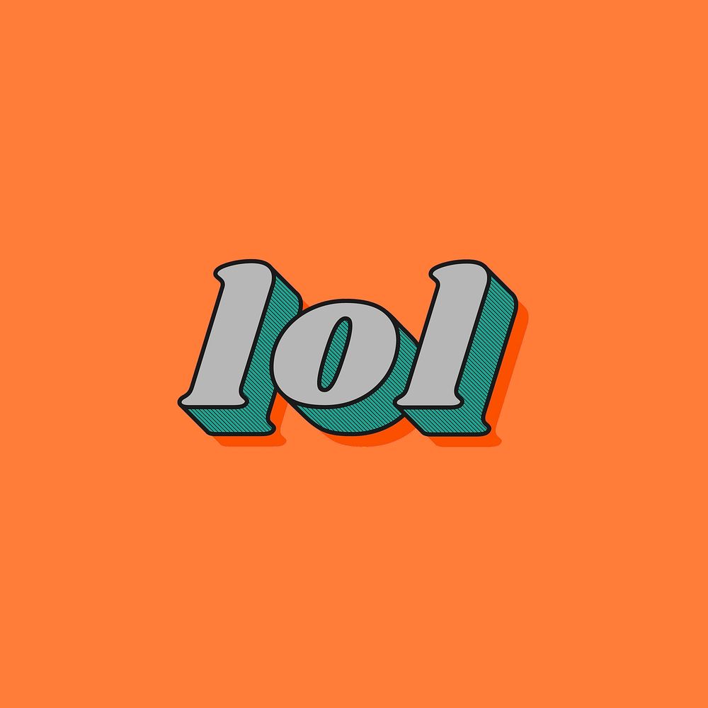 Bold LOL 3D retro lettering typography
