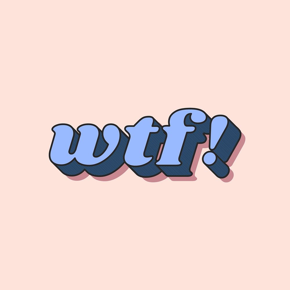 WTF! lettering retro bold font typography