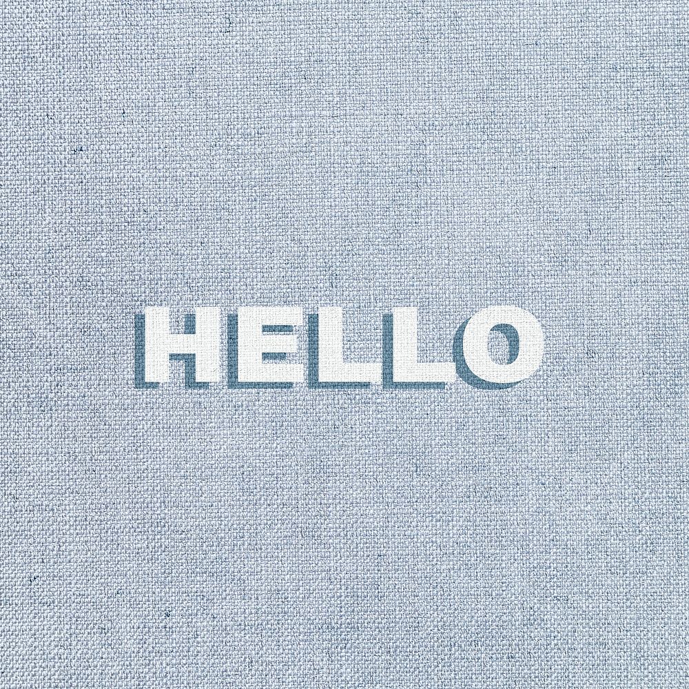 Hello fabric texture pastel typography