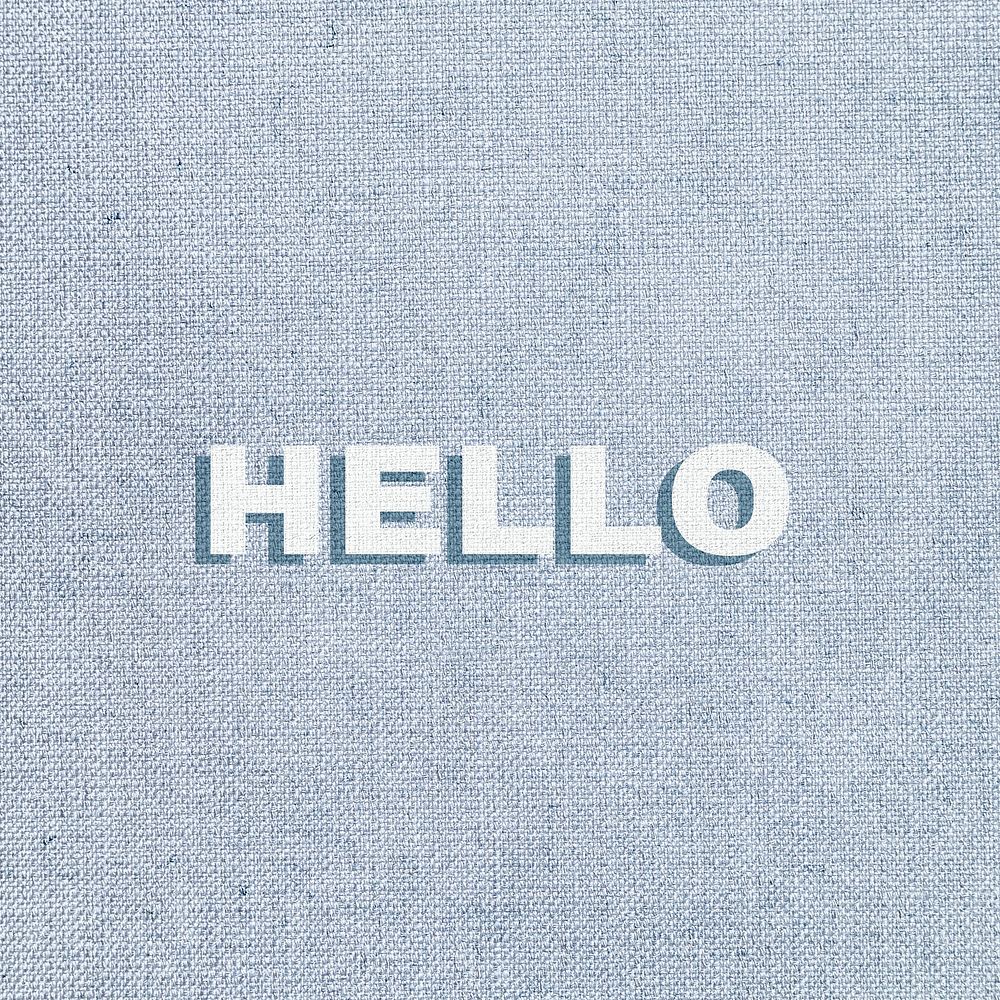 Hello fabric texture pastel typography | Free Photo - rawpixel