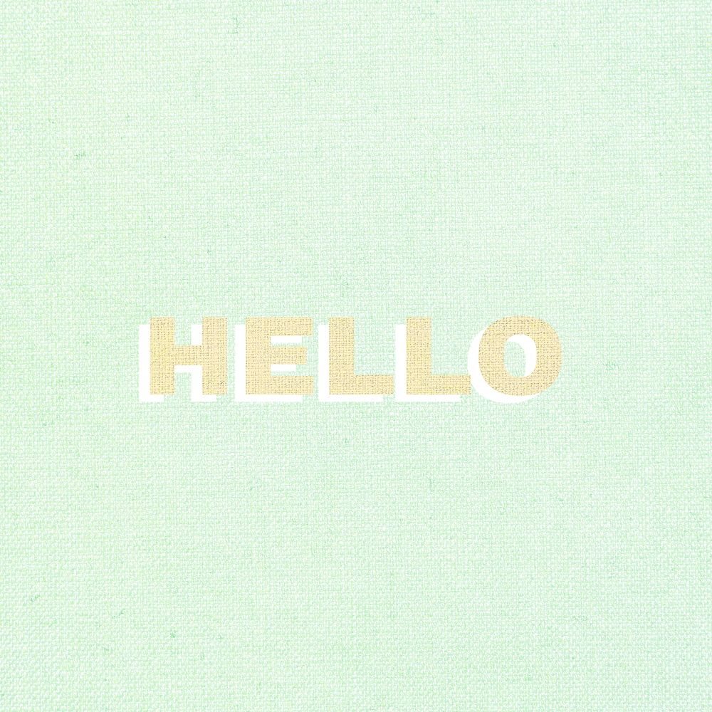 Hello word pastel textured font typography