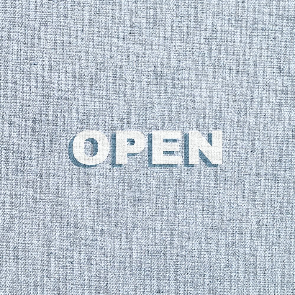 Open lettering fabric texture typography
