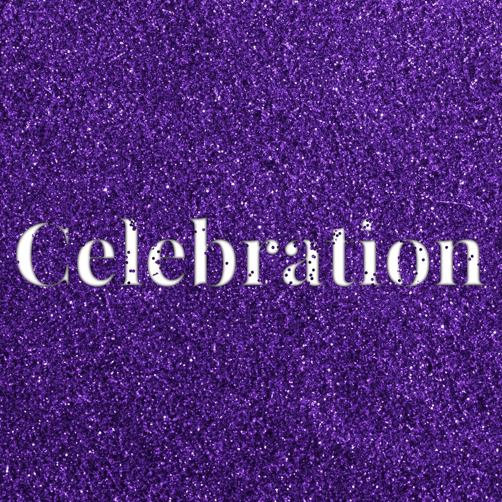 Celebration glittery message typography word 