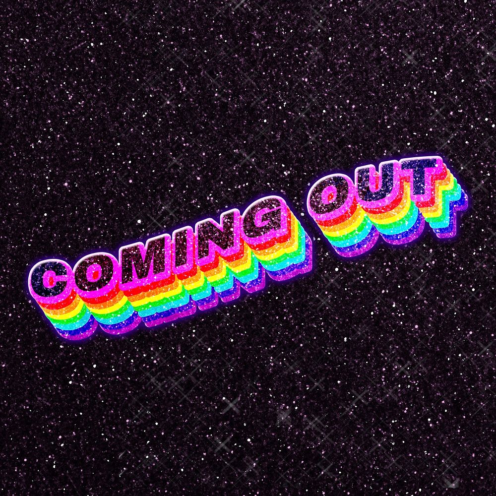 Coming out rainbow 3d typography