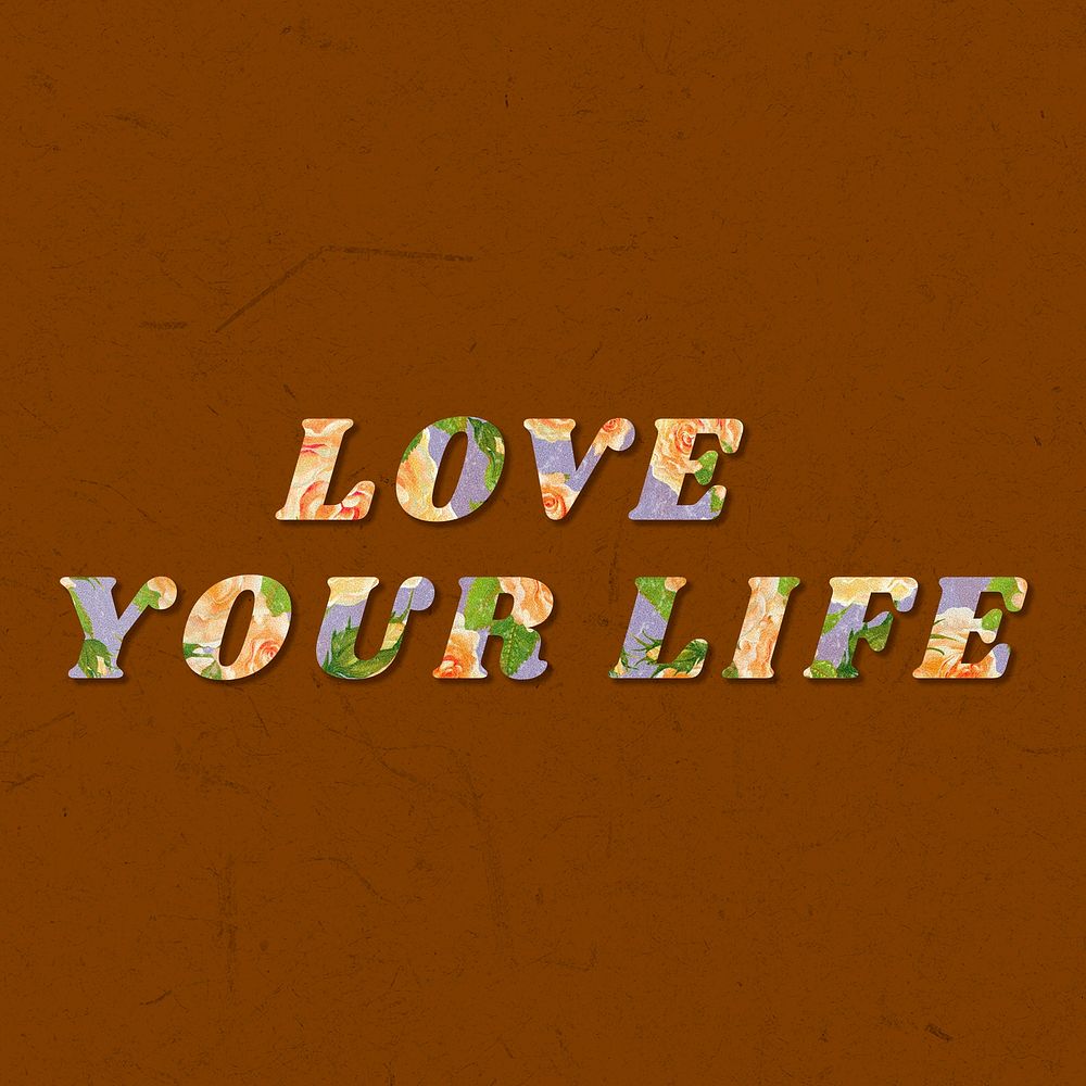 Colorful love you life message vintage font