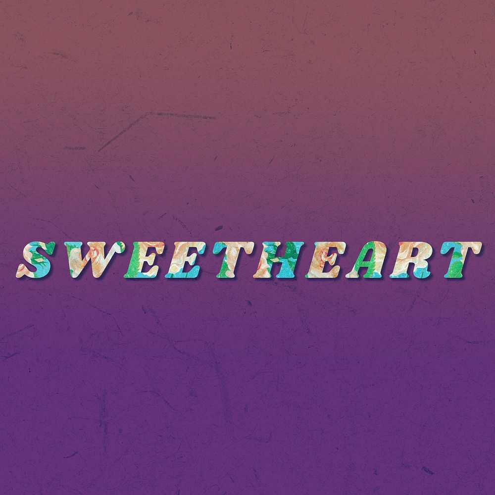 Sweetheart floral pattern font typography