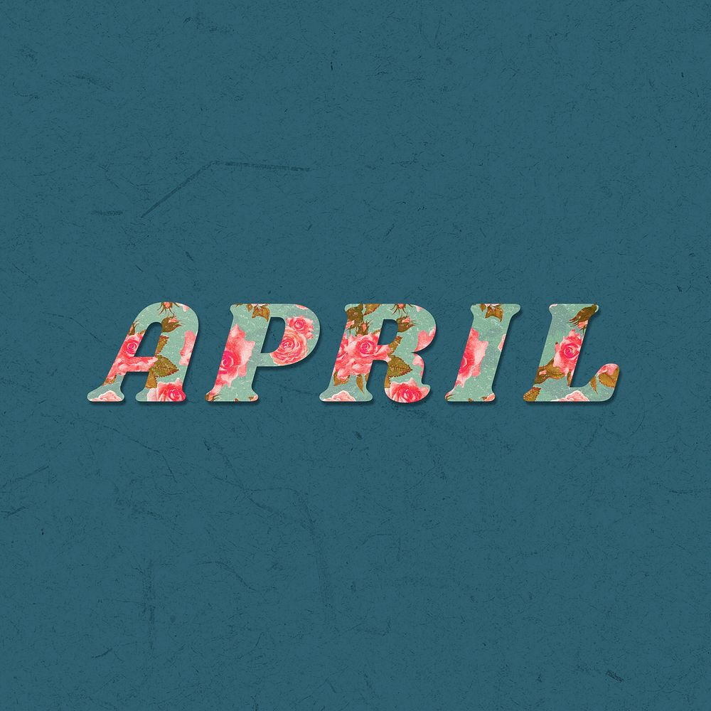 April floral pattern font typography
