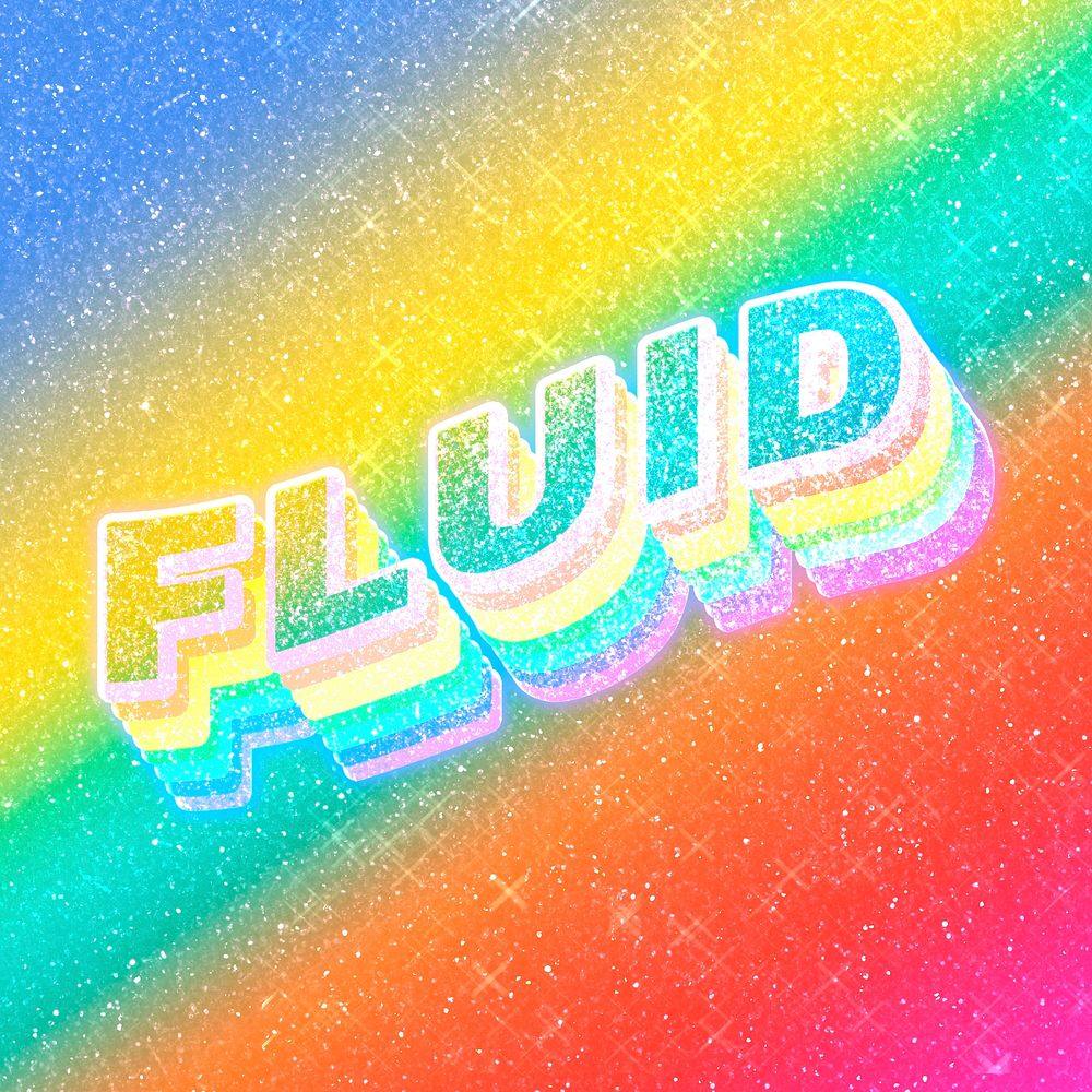 Fluid text 3d vintage word art glitter texture