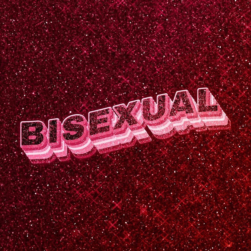 Bisexual word 3d effect typeface glowing font
