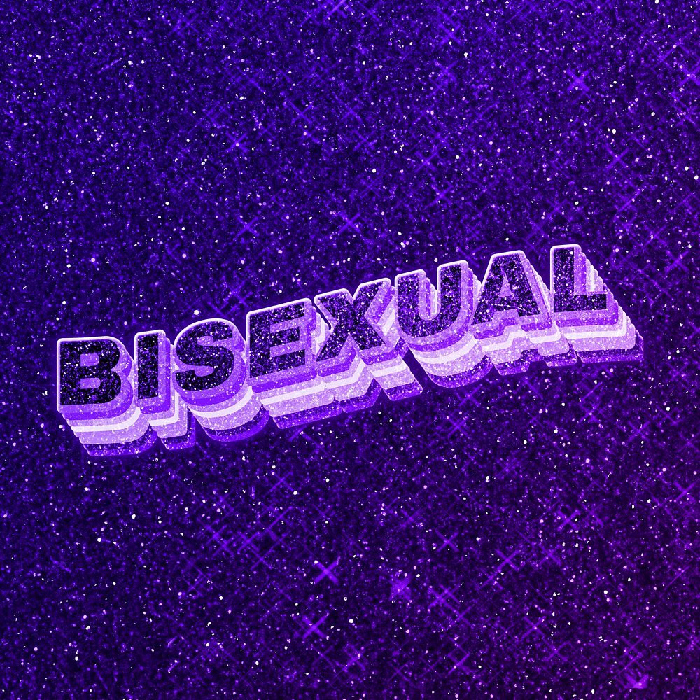Bisexual text 3d retro word art glitter texture