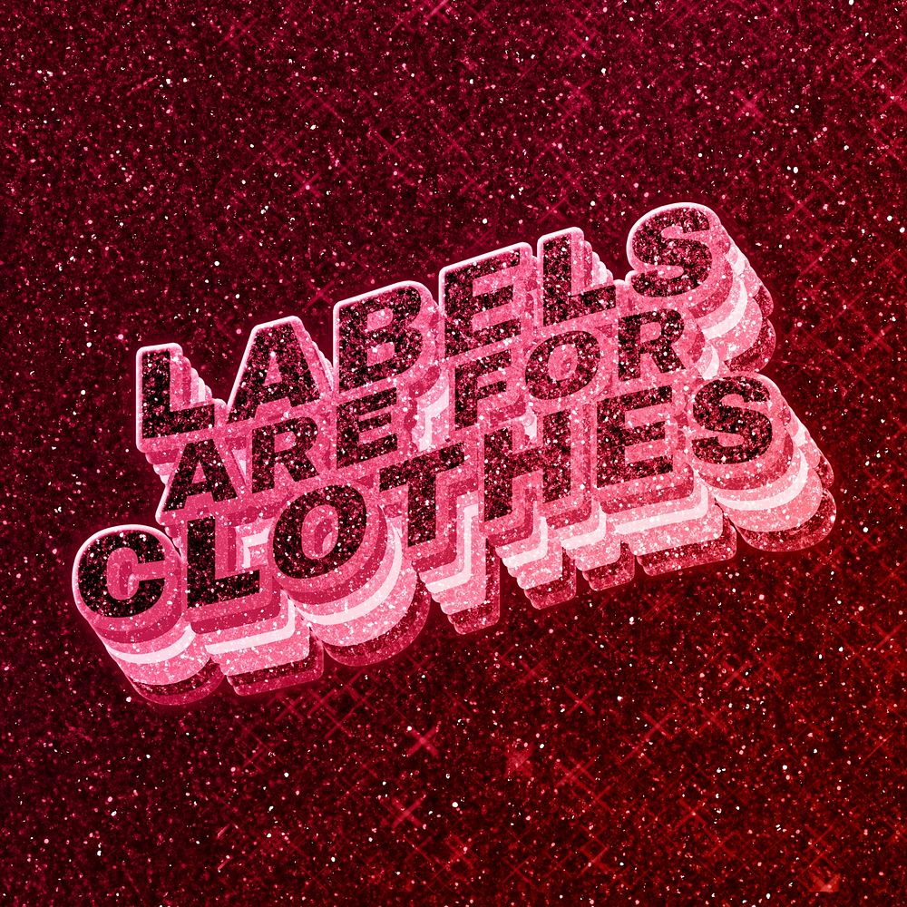 Labels are for clothes word 3d effect typeface glowing font