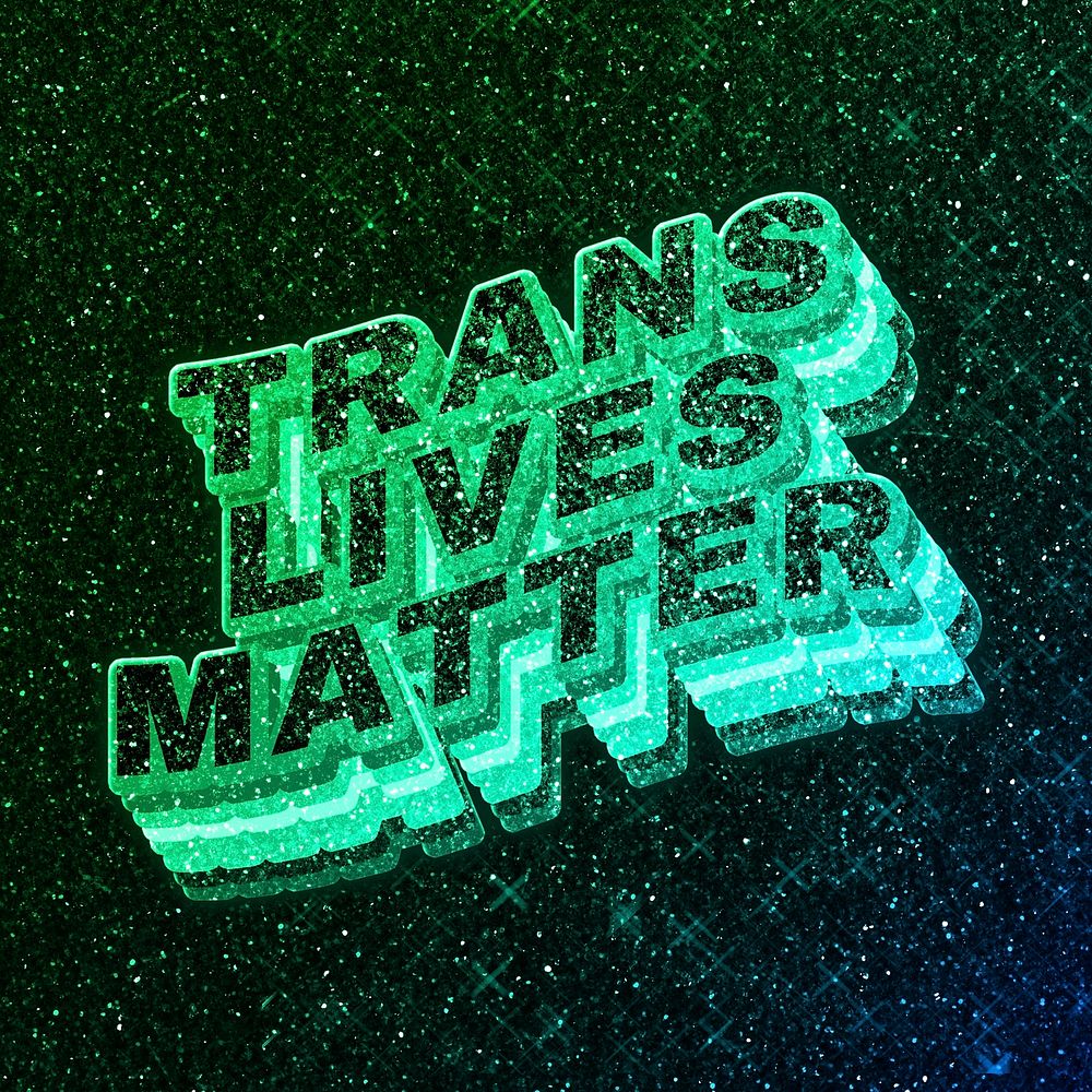 Trans lives matter word 3d vintage wavy typography