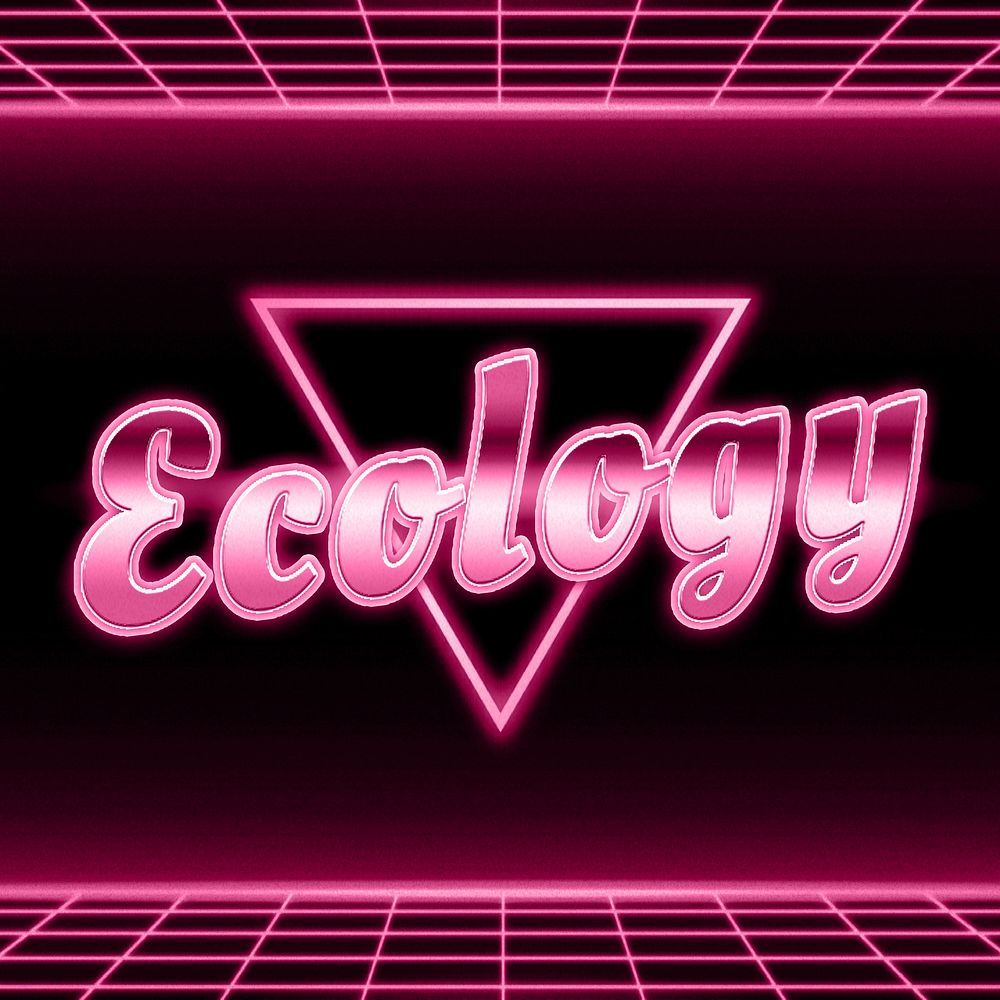 Monochrome futuristic ecology neon typography