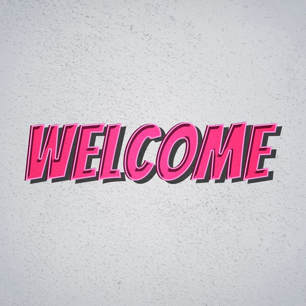 Welcome word retro style typography illustration