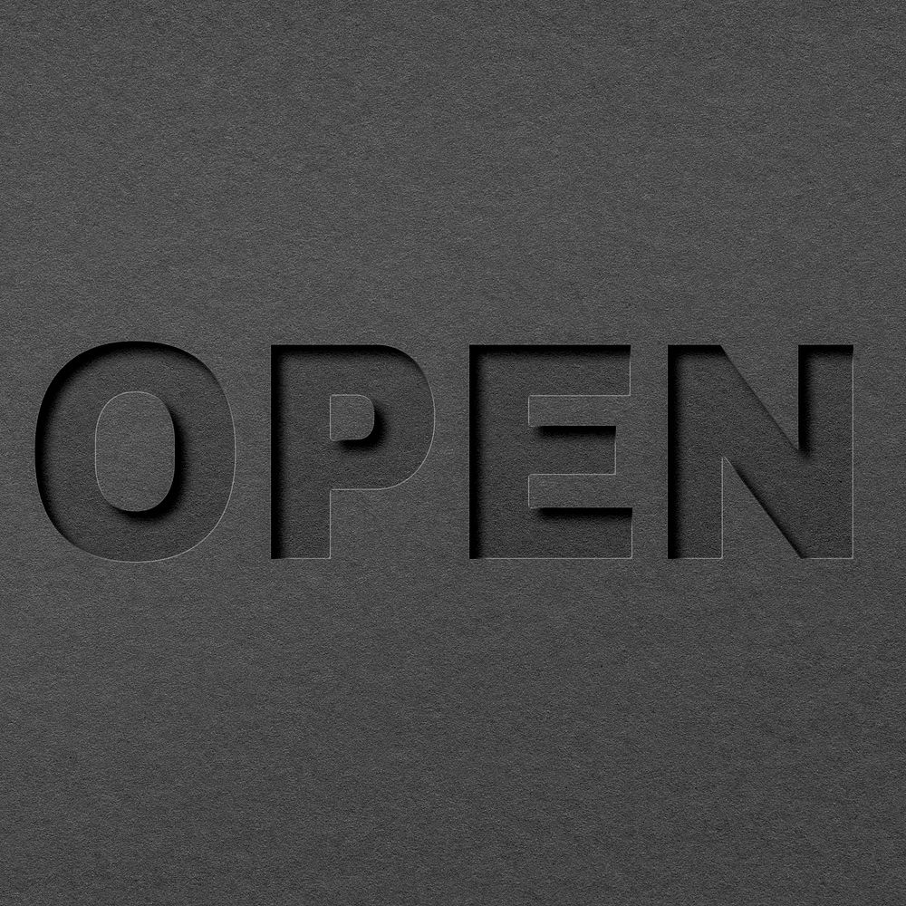 Paper cut open lettering font typography