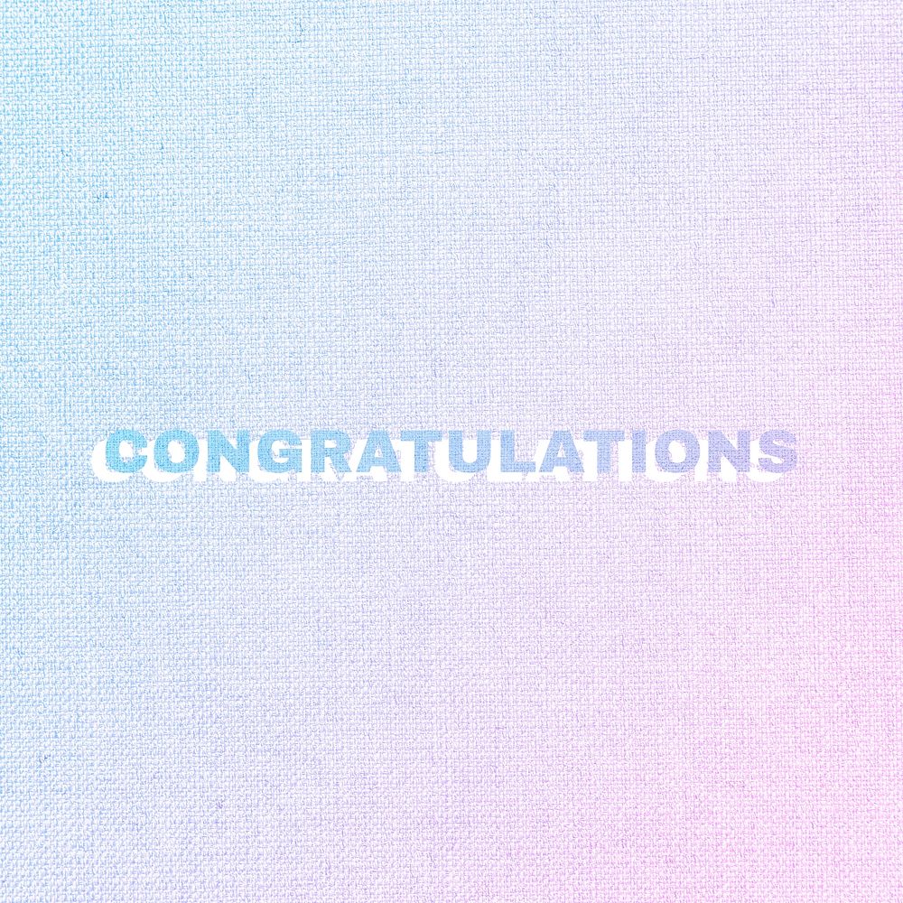 Congratulations text pastel fabric texture