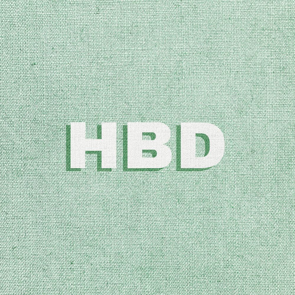 HBD lettering pastel textured font typography