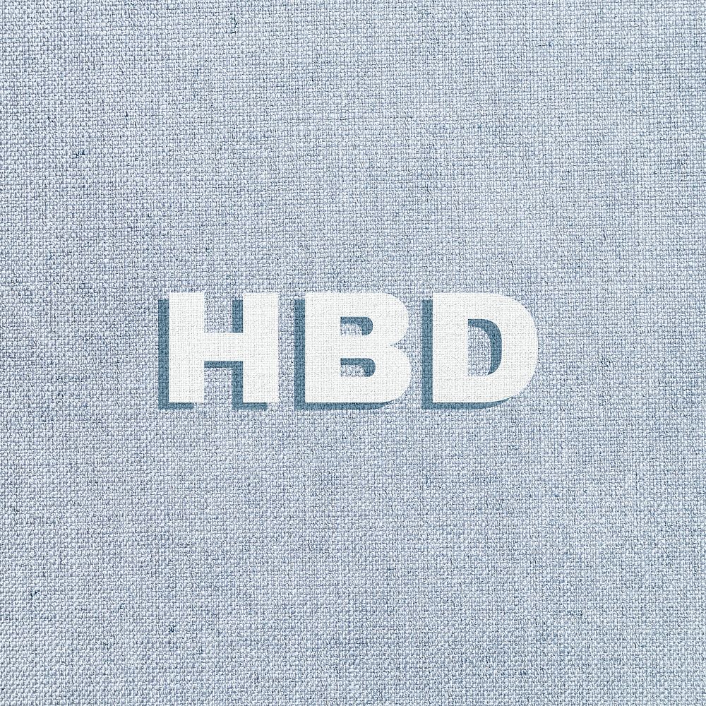 HBD word bold font shadow typography