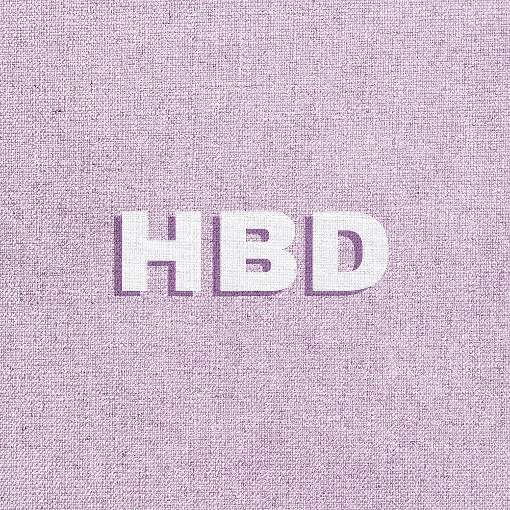 HBD text pastel textured font typography