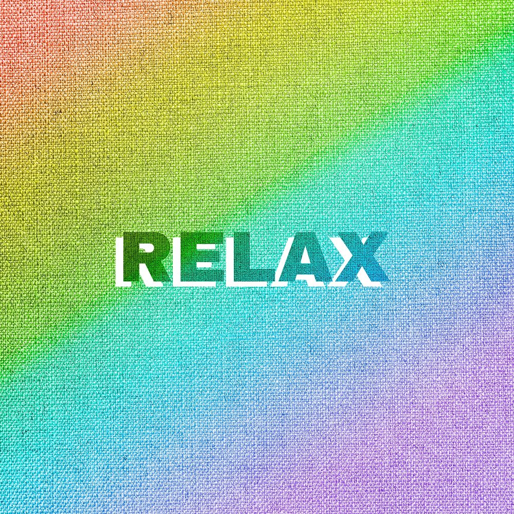 Rainbow relax text rainbow font typography