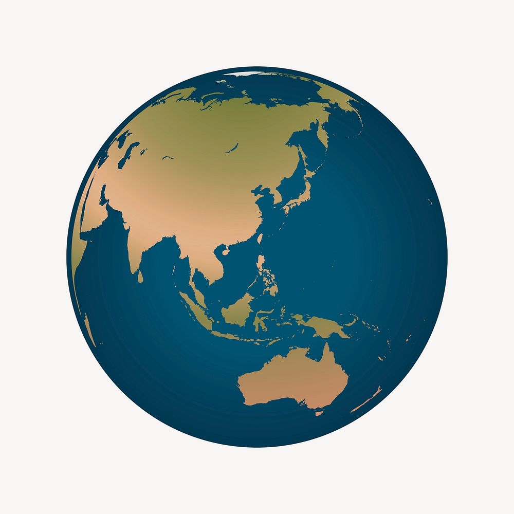 Earth globe illustration. Free public domain CC0 image.