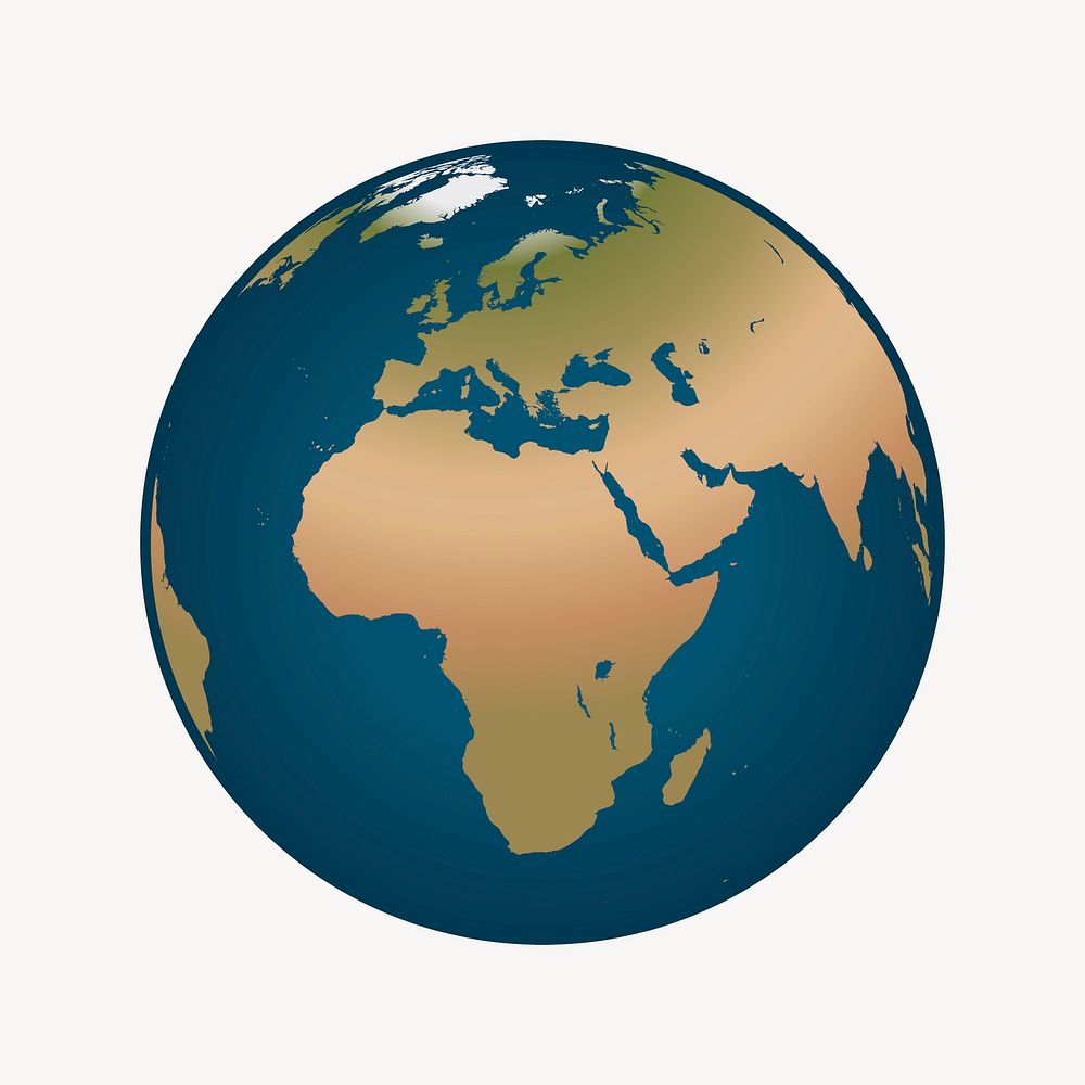 Earth globe illustration. Free public domain CC0 image.