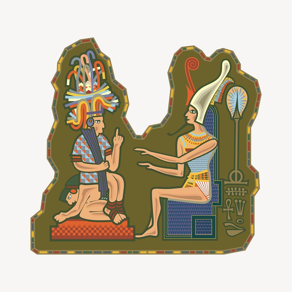 Egyptian pharaoh   illustration. Free public domain CC0 image.